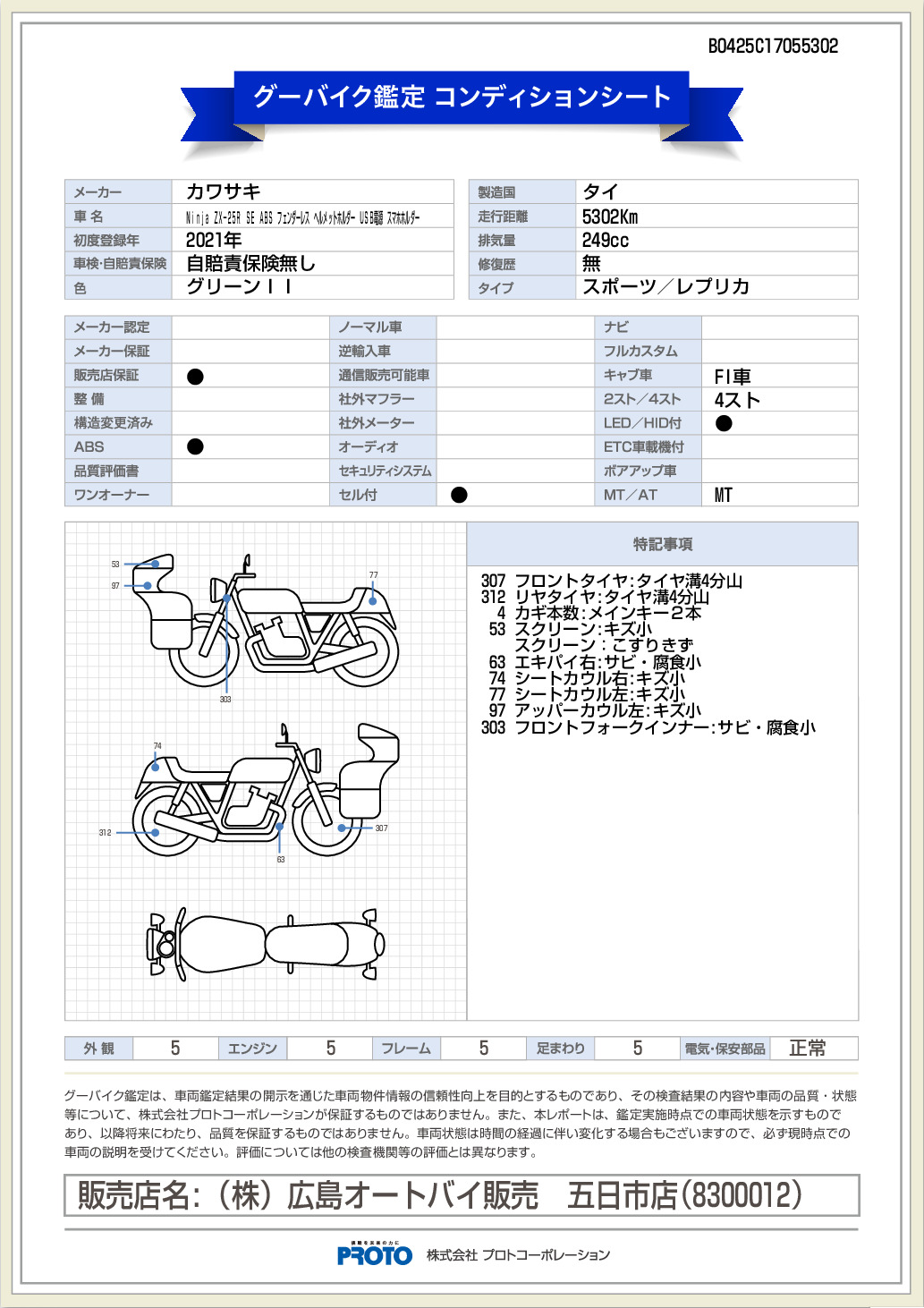 カワサキ Ninja ZX－25R SE ABS フェンダーレス