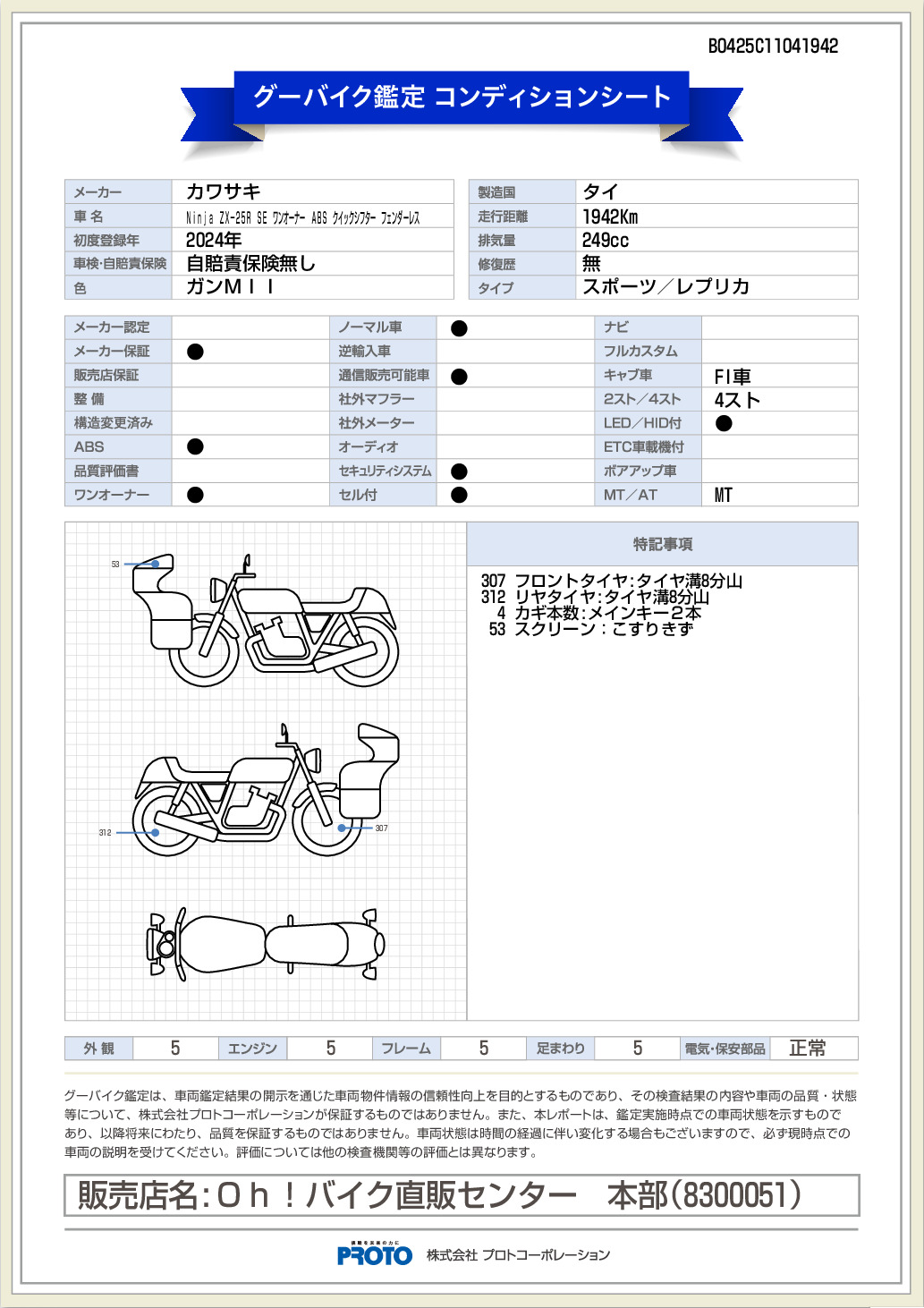 カワサキ Ninja ZX－25R SE ワンオーナー ABS