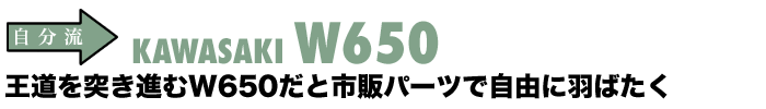 自分流 KAWASAKI W650 王道を突き進む W650だと 市販パーツで 自由に羽ばたく