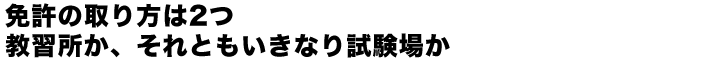 免許の取り方は2つ 教習所か、それともいきなり試験場か