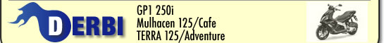 DERBI  GP1 250i Mulhacen 125 Cafe TERRA 125 Adventure