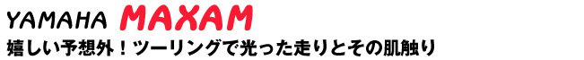 YAMAHA@MAXAM@\zO!c[OŌƂ̔G