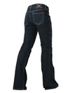 4005@Lady's SEMI-BOOTS CUT DENIM PANTS