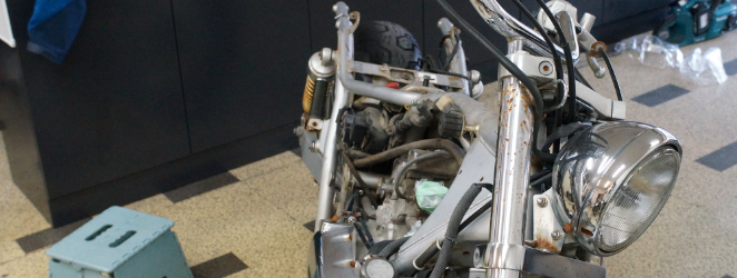 美品 従い NS50F フロントフォーク 数点の点サビあり 曲がり確認シートパイプ